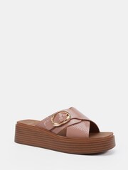 Novo Nude Thea Flatform Buckle Detail Mule Sandals - Image 3 of 6