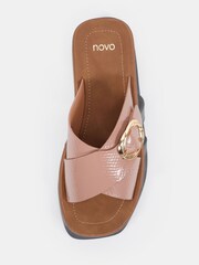 Novo Nude Thea Flatform Buckle Detail Mule Sandals - Image 5 of 6