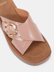 Novo Nude Thea Flatform Buckle Detail Mule Sandals - Image 6 of 6
