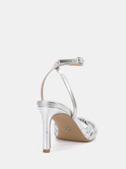 Novo Silver Wide Fit Lily Strappy Two Part Mid Heel Sandals - Image 4 of 6