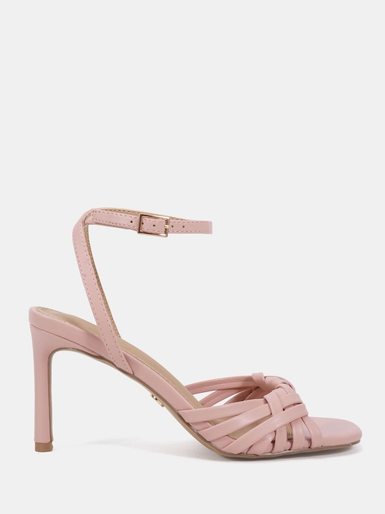 Novo Pink Wide Fit Lily Strappy Two Part Mid Heel Sandals - Image 2 of 6