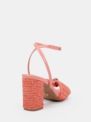 Novo Orange Leighton Block Heel Raffia Hardware Two Part Sandals - Image 4 of 6