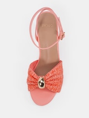 Novo Orange Leighton Block Heel Raffia Hardware Two Part Sandals - Image 5 of 6