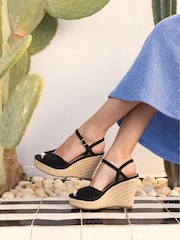 Novo Black Bliss Espadrille Wedge Sandals - Image 1 of 6