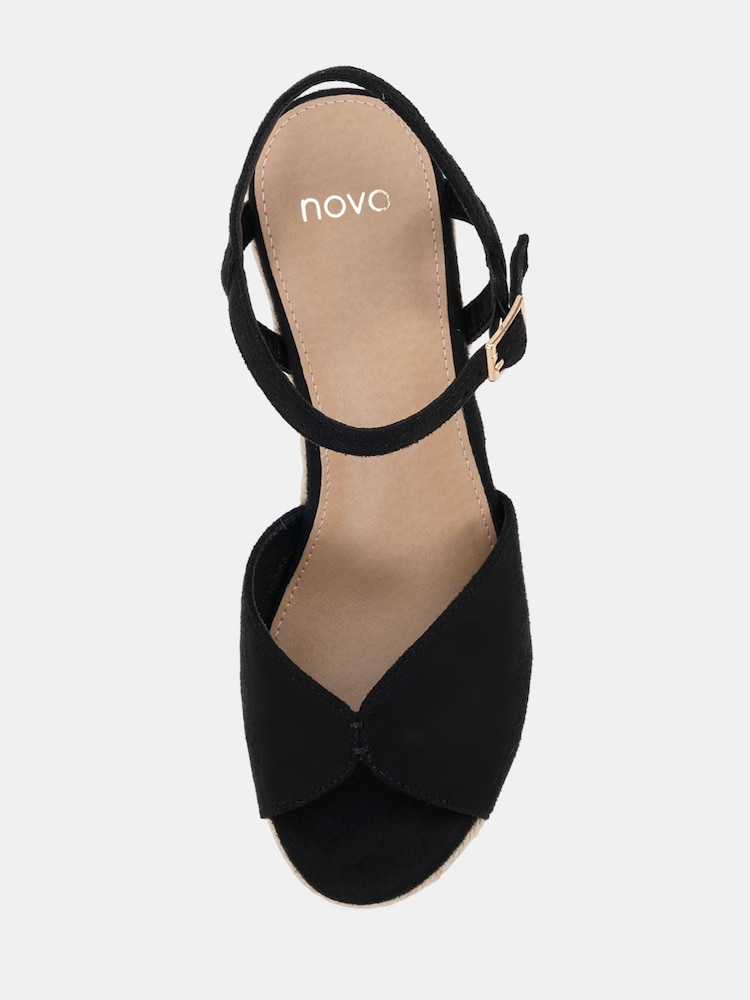 Novo Black Bliss Espadrille Wedge Sandals - Image 6 of 6
