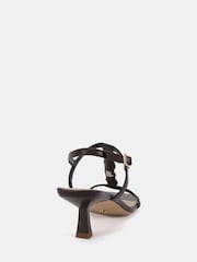 Καφέ - Novo Lottie Mid Heel Embellished T Bar Sandals - Εικόνα 4 του 6