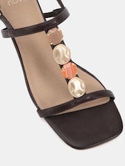 Καφέ - Novo Lottie Mid Heel Embellished T Bar Sandals - Εικόνα 5 του 6