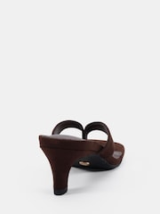 Novo Brown Lexi Low Heel Toe Post Mule Sandals - Image 4 of 6
