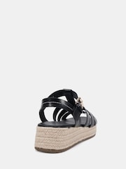 Novo Black Tallie Espadrille Gladiator T Bar Sandals - Image 4 of 6