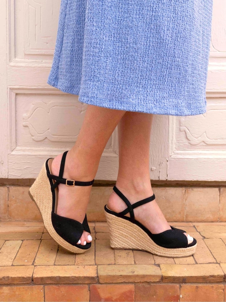 Schwarz - Novo Bliss Espadrille Wedge Sandals - Bild 1 von 6