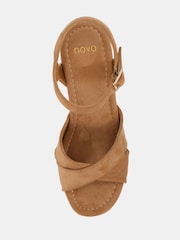 Novo Natural Wide Fit Lucia Block Heel Two Part Clog Sandals - Image 6 of 6
