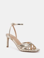 Novo Gold Lily Strappy Two Part Mid Heel Sandals - Image 3 of 6