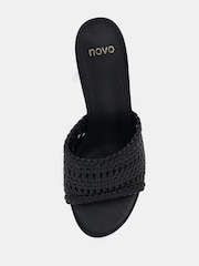 Novo White Wide Fit Libby Mid Heel Woven Mules - Image 5 of 6