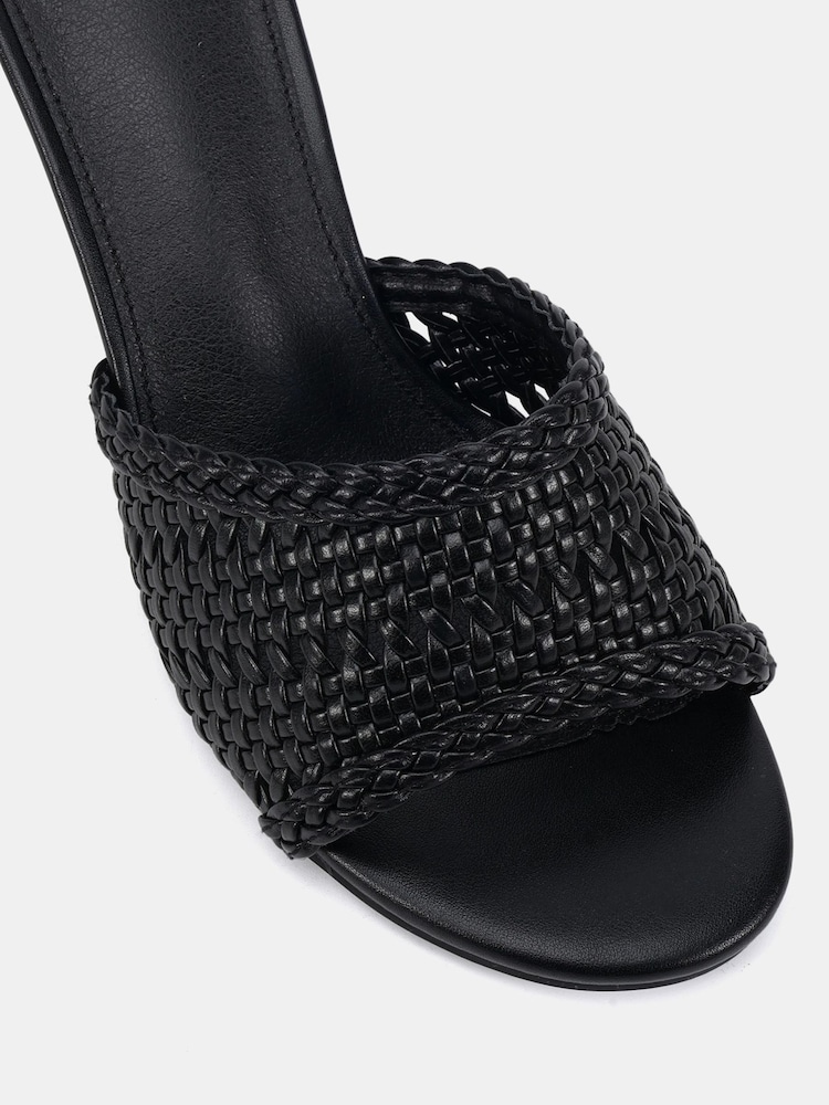 Novo White Wide Fit Libby Mid Heel Woven Mules - Image 6 of 6