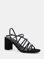 Novo Black Wide Fit Leanne Block Heel Strappy Sandals - Image 3 of 6