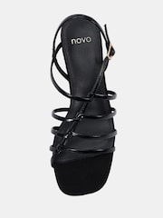 Novo Black Wide Fit Leanne Block Heel Strappy Sandals - Image 6 of 6