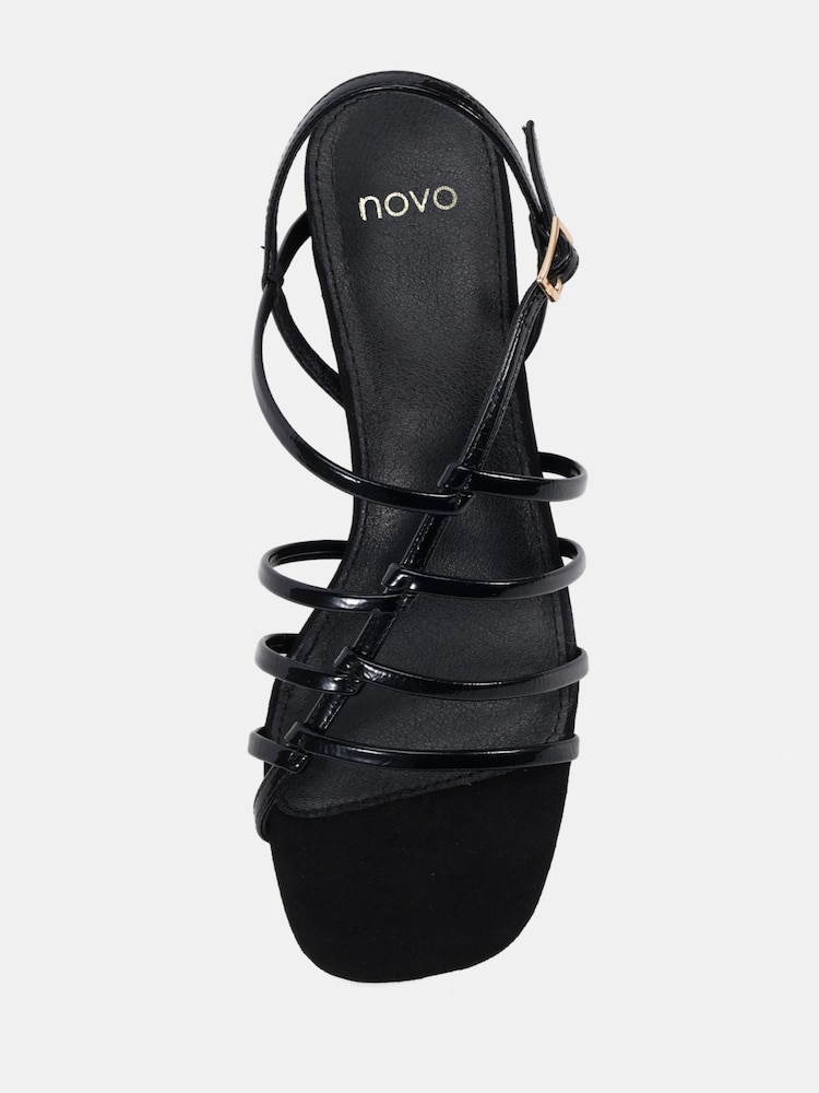 Novo Black Wide Fit Leanne Block Heel Strappy Sandals - Image 6 of 6