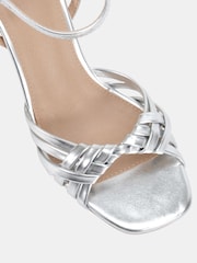 Novo Silver Lily Strappy Two Part Mid Heel Sandals - Image 6 of 6