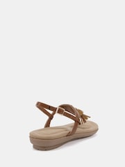 Novo Brown Wide Fit Tessa Toe Post Padded Footbed Sandals - Image 4 of 6