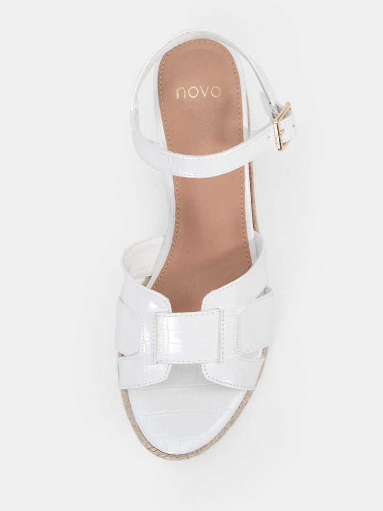 Blanco - Novo Blythe Mid Wedge Strappy Espadrille Sandals - Imagen 6 de 6