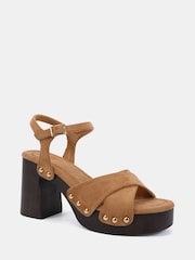 Novo Natural Lucia Block Heel Two Part Clog Sandals - Image 3 of 6