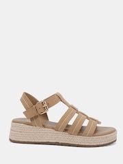 Novo Natural Wide Fit Tallie Espadrille Gladiator T Bar Sandals - Image 2 of 6