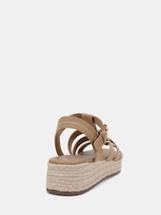 Novo Natural Wide Fit Tallie Espadrille Gladiator T Bar Sandals - Image 4 of 6