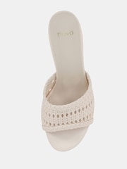 Novo White Libby Mid Heel Woven Mules - Image 5 of 6