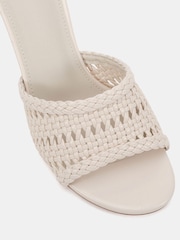 Novo White Libby Mid Heel Woven Mules - Image 6 of 6