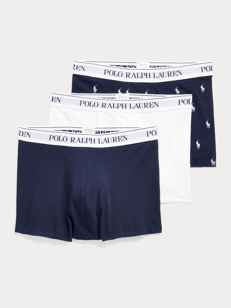 Ralph Lauren Navy Classic Trunks 3 Pack - Image 1 of 6
