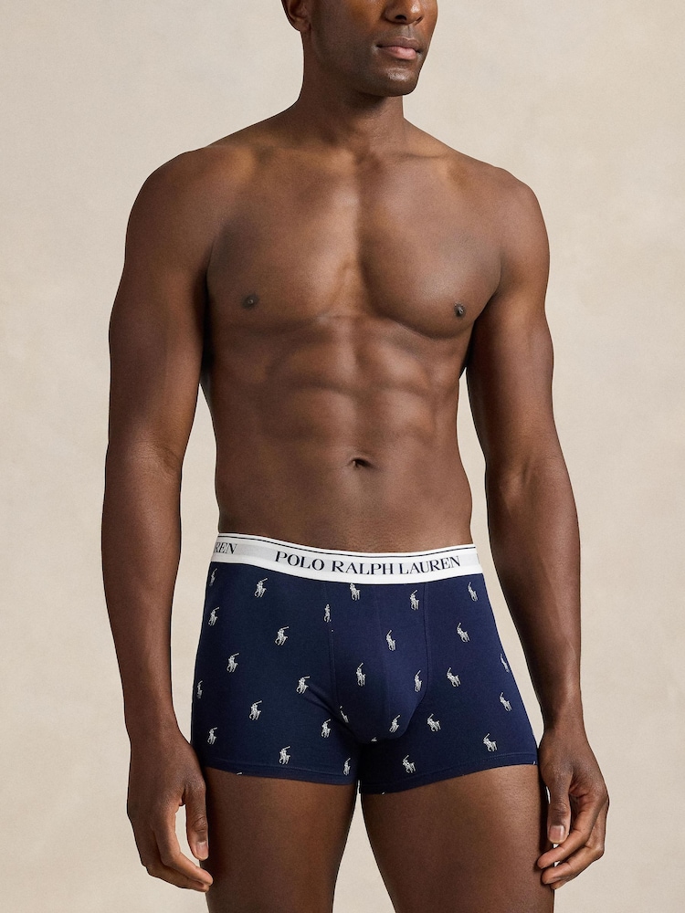 Ralph Lauren Navy Classic Trunks 3 Pack - Image 6 of 6