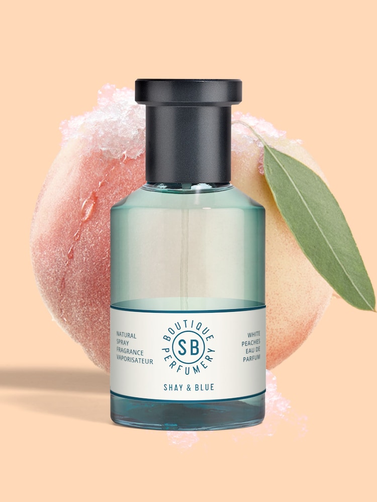 Shay & Blue White Peaches Eau de Parfum 100ml - Image 2 of 3 Shay & Blue White Peaches Eau de Parfum 100ml - Image 2 of 3