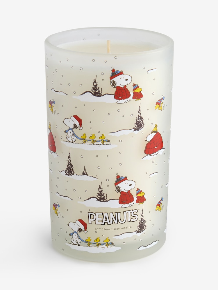 Festive Spice Red Snoopy Pillar Candle - Image 1 of 3