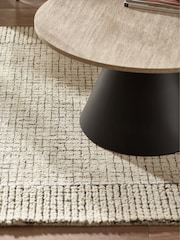 Julian Bowen Travertine Effect  Black Elgon Coffee & Side Table - Image 5 of 9