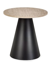 Julian Bowen Travertine Effect  Black Elgon Coffee & Side Table - Image 8 of 9