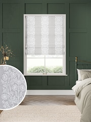 William Morris At Home Blackthorn Woven Stripe Cobble Made to Measure Roman Blind - Image 1 of 6