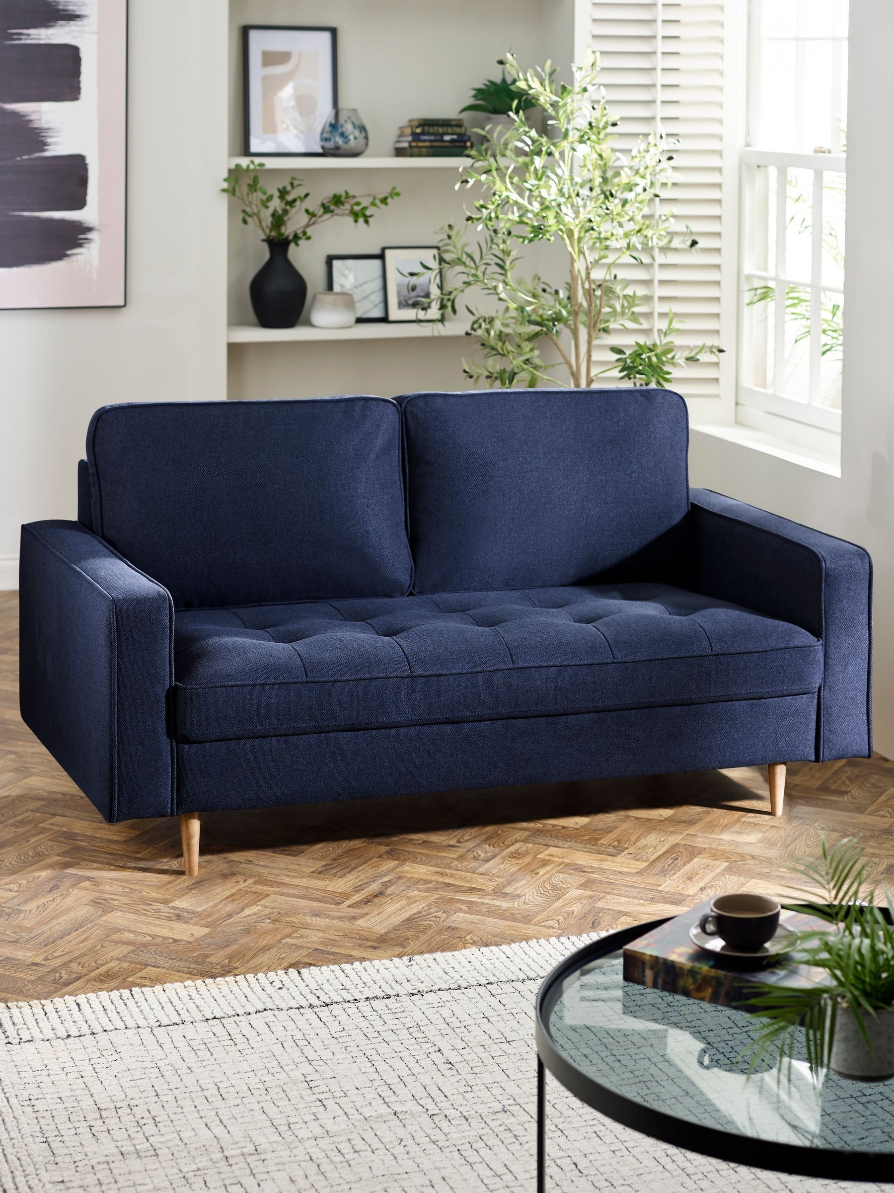 Julian Bowen Unisex Deep Blue Henrietta 3 Seater Sofa - Image 3