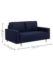 Julian Bowen Deep Blue Henrietta 2 Seater Sofa - Image 4 of 8