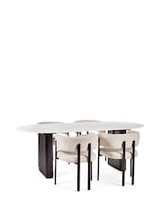 Julian Bowen White Black Bolivia Oval Dining Table - Image 11 of 13