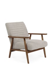 Julian Bowen Oyster White Brown Ivy Armchair - Image 2 of 8