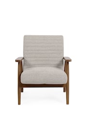 Julian Bowen Oyster White Brown Ivy Armchair - Image 3 of 8