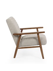 Julian Bowen Oyster White Brown Ivy Armchair - Image 4 of 8