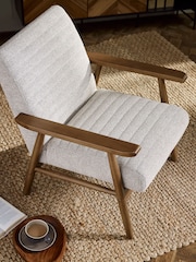 Julian Bowen Oyster White Brown Ivy Armchair - Image 5 of 8