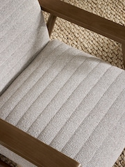 Julian Bowen Oyster White Brown Ivy Armchair - Image 6 of 8