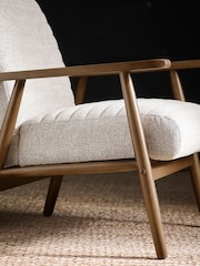 Julian Bowen Oyster White Brown Ivy Armchair - Image 7 of 8