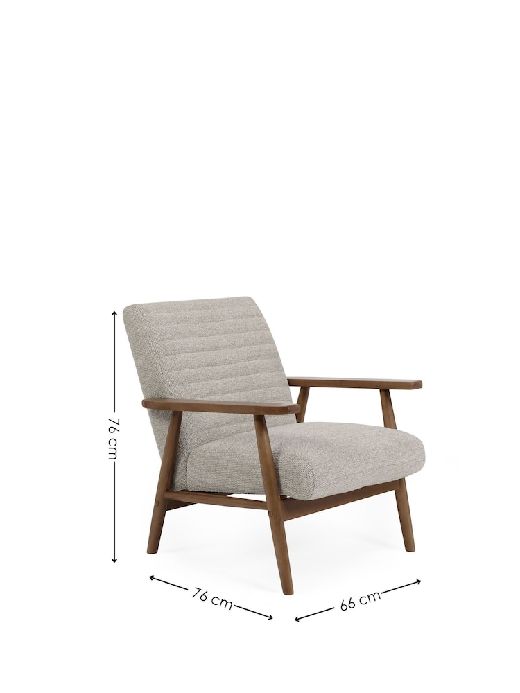 Julian Bowen Oyster White Brown Ivy Armchair - Image 8 of 8