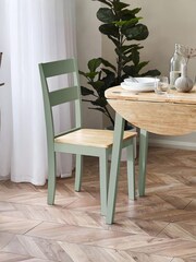 Julian Bowen Sage Green and Natural Oak Effect Linwood Dining Chair - Image 1 of 16