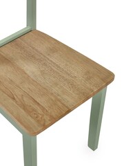 Julian Bowen Sage Green and Natural Oak Effect Linwood Dining Chair - Image 12 of 16