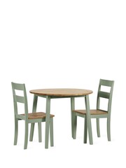 Julian Bowen Sage Green and Natural Oak Effect Linwood Dining Chair - Image 13 of 16