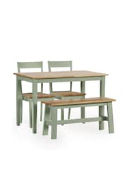 Julian Bowen Sage Green and Natural Oak Effect Linwood Dining Chair - Image 14 of 16